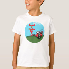 Aangepaste verjaardag voor grasmaaier kind t-shirt