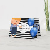Aangepaste verjaardag w/Young Boy Kaart (Voorkant)
