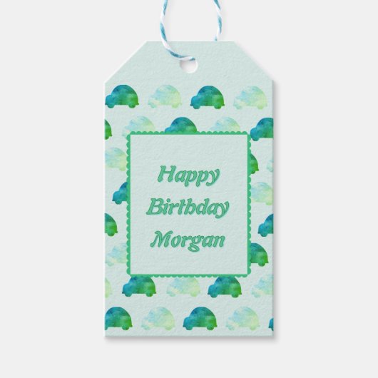 Aangepaste Verjaardag Waterverf Auto's Gift Label  Cadeaulabel (Voorkant)