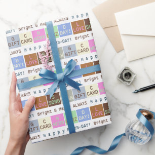 Aangepaste Verjaardag Wens Vierkanten Gift Wrappin Cadeaupapier