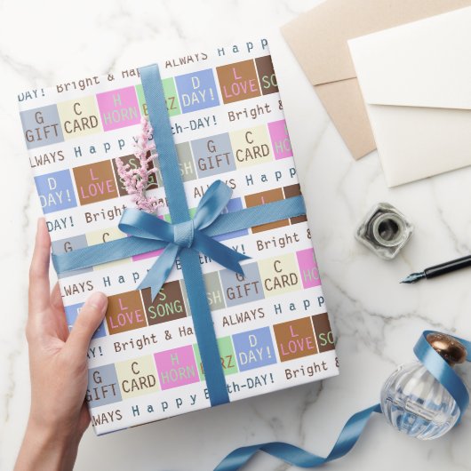 Aangepaste Verjaardag Wens Vierkanten Gift Wrappin Cadeaupapier (Geschenken)