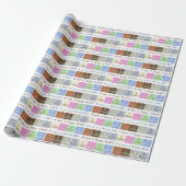 Aangepaste Verjaardag Wens Vierkanten Gift Wrappin Cadeaupapier (Uitgerold)