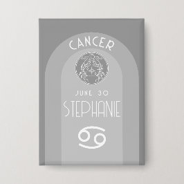Aangepaste verjaardag Zodiac Cancer - Modern Desig Button