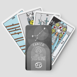 Aangepaste verjaardag Zodiac Cancer - Modern Desig Pokerkaarten