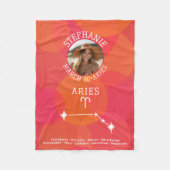 Aangepaste Verjaardag Zodiac Ram - Foto Modern Des Fleece Deken (Voorkant)