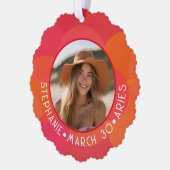 Aangepaste Verjaardag Zodiac Ram - Foto Modern Des Ornament Kaart (Links)