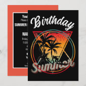 Aangepaste verjaardag Zomer Party Beach Celebratio Kaart (Voorkant / Achterkant)