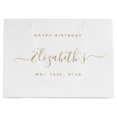 Aangepaste Verjaardag Zwart en Goud Groot Cadeauzakje (Voorkant)