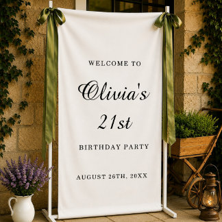 Aangepaste verjaardags welkom 21e verjaardag aange spandoek