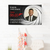 Aangepaste verjaardagsagent foto banner, Tuxedo-fe Spandoek (Insitu)
