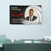 Aangepaste verjaardagsagent foto banner, Tuxedo-fe Spandoek (Beurs)