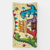 Aangepaste verjaardagsbanner dinosaurus voor kinde spandoek (Verticaal)