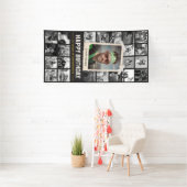 Aangepaste verjaardagsbanner, retro fotocollage 4x spandoek (Insitu)