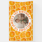 Aangepaste verjaardagsbanner voor kinderen met fot spandoek (Verticaal)