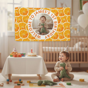 Aangepaste verjaardagsbanner voor kinderen met fot spandoek