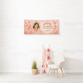 Aangepaste verjaardagsbanner voor meisjes, roze spandoek (Insitu)