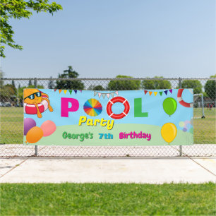 Aangepaste verjaardagsbanner voor zwembadfeestje spandoek