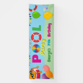 Aangepaste verjaardagsbanner voor zwembadfeestje spandoek (Verticaal)