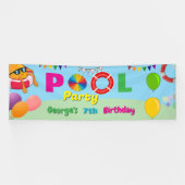 Aangepaste verjaardagsbanner voor zwembadfeestjes spandoek (Horizontaal)