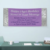 Aangepaste verjaardagsbanners, Jouw tekst en kleur Spandoek (Beurs)