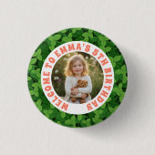 Aangepaste verjaardagsbutton voor kinderen met fot ronde button 3,2 cm (Voorkant)