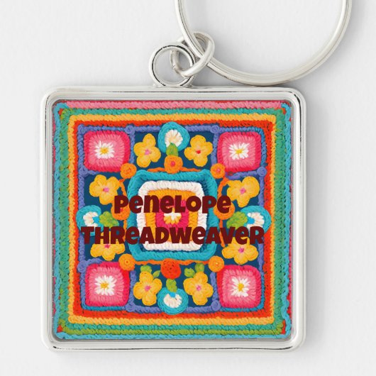 Aangepaste verjaardagscadeaus voor Crocheters Moed Sleutelhanger (Voorkant)