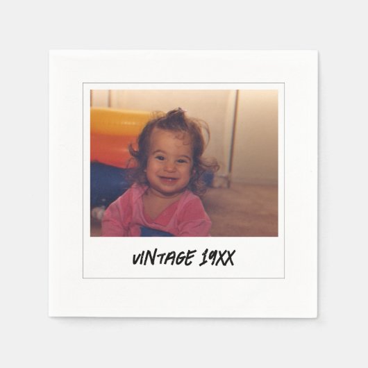 Aangepaste  Verjaardagsfeest Baby Foto servetten (Voorkant)