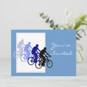 Aangepaste verjaardagsfeest, fiets, fiets, fietsen kaart (Staand voorkant)
