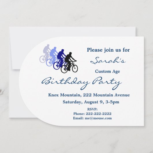 Aangepaste verjaardagsfeest, fiets, fiets, fietsen kaart (Achterkant)