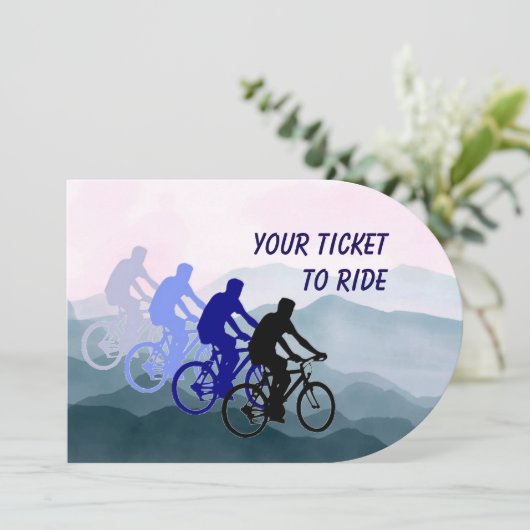 Aangepaste verjaardagsfeest, fiets, fiets, fietsen kaart (Staand voorkant)