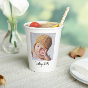 Aangepaste verjaardagsfeest foto geschenken partij papieren bekers