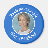 Aangepaste verjaardagsfeest Fotonaam 50e Dank u Magneet (Voorkant)