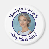 Aangepaste verjaardagsfeest Fotonaam 50e Dank u Magneet (Voorkant)