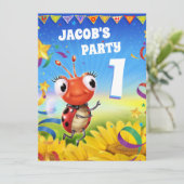 Aangepaste Verjaardagsfeest nodigen jongen 1 jaar Kaart (Staand voorkant)