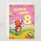 Aangepaste Verjaardagsfeest nodigen meisje 8 jaar  Kaart (Voorkant)