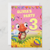 Aangepaste Verjaardagsfeest nodigen meisje van 3 j Kaart (Voorkant)