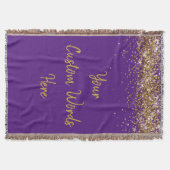 Aangepaste verjaardagsfeest Paarse Goud Gepersonal Deken (Voorkant)