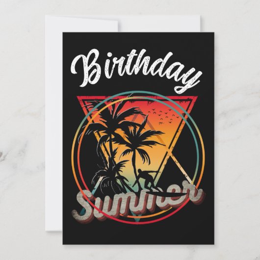 Aangepaste verjaardagsfeest zomer strandfeest kaart (Voorkant)