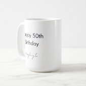 Aangepaste verjaardagsfeestje 50 jaar koffiemok (Voorkant links)