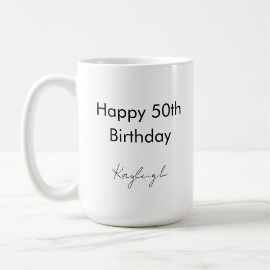 Aangepaste verjaardagsfeestje 50 jaar koffiemok (Links)