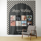 Aangepaste Verjaardagsfeestje Foto Collage Banner Wandkleed (In situ)