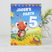 Aangepaste Verjaardagsfeestje nodig jongen 5yrs ou Kaart (Staand voorkant)