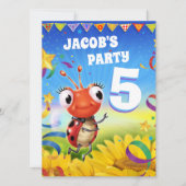 Aangepaste Verjaardagsfeestje nodig jongen 5yrs ou Kaart (Voorkant)