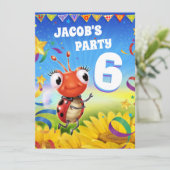 Aangepaste Verjaardagsfeestje nodig jongen 6yrs ou Kaart (Staand voorkant)