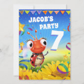 Aangepaste Verjaardagsfeestje nodig jongen 7yrs ou Kaart (Voorkant)