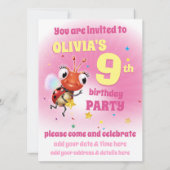 Aangepaste Verjaardagsfeestje nodig meisje 9yrs ou Kaart (Achterkant)