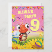 Aangepaste Verjaardagsfeestje nodig meisje 9yrs ou Kaart (Voorkant)