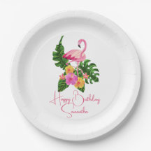 Aangepaste Verjaardagsfeestje Tropische Flamingo's