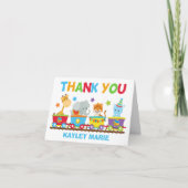 Aangepaste verjaardagsfeestje voor kinderen met ci bedankkaart (Voorkant)