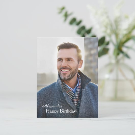 Aangepaste verjaardagsfoto briefkaart (Staand voorkant)